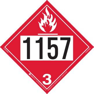 UN 1157 Hazard Class 3 Flammable Liquid Removable Self Stick Vinyl