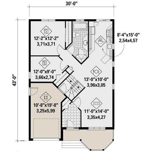 Cottage Plan 988 Square Feet 2 Bedrooms 1 Bathroom 6146 00451