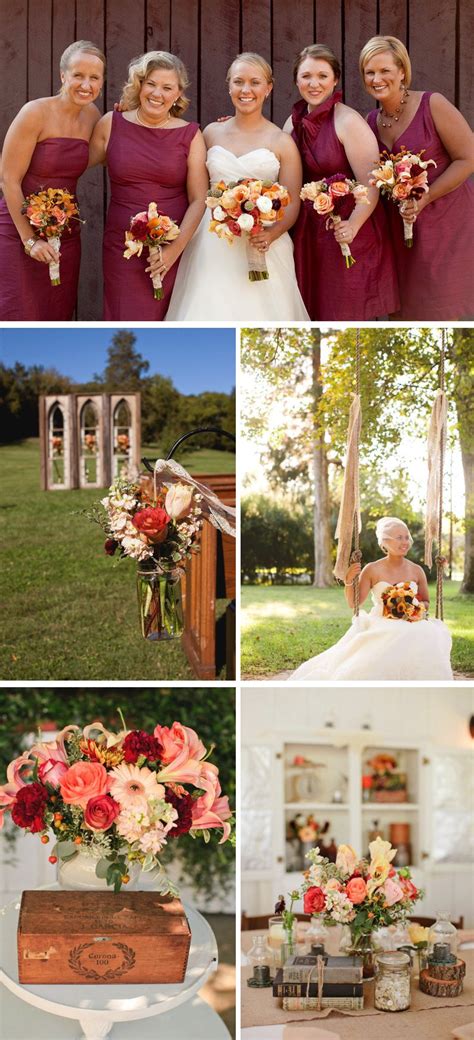 Outdoor Country Western Themed Wedding Colorful Wedding Flowers