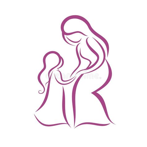 Símbolo De La Madre Y De La Hija Ilustración Del Vector Ilustración