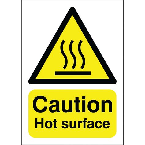 Safety Sign Caution Hot Surface A5 Self Adhesive Ha04151s
