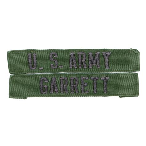 1960s Vietnamese Made Subdued Garrett Us Army Name Tape Set Omega