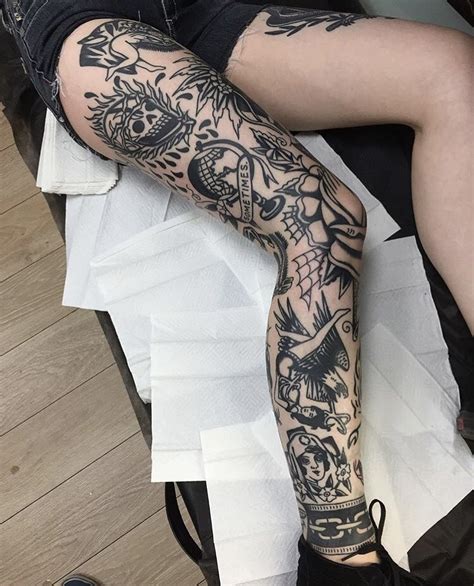 full leg tattooed by flurickpunktattoo tattoo tattoos tattooed ink inks inked