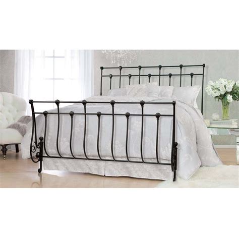 Bello King Or Queen Size Steel Frame Sleigh Bed Black B551