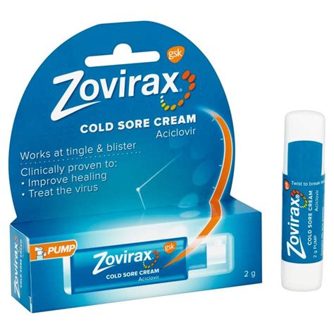 Zovirax Cold Sore Cream Pump Ocado