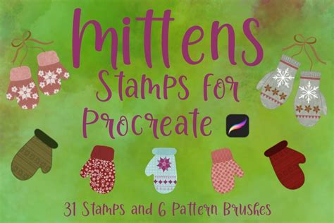 mittens stamp set for procreate graphic by cedar rue · creative fabrica