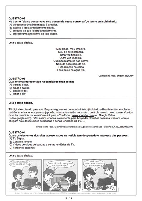 Interpretação De Texto Exercicios 7 Ano