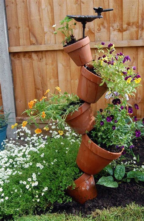 18 Really Cool Diy Stacked Pot Ideas Stacked Pots Stacked Flower