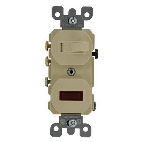 Leviton 5246 I Duplex 3 Way Ac Combination Switch With Neon Pilot