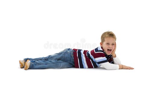 Young Boy Lying On Floor Stock Image Image Of Looking