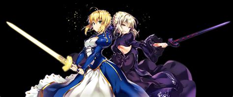 artoria pendragon all black blonde hair bow breasts cleavage dress fate series fate stay
