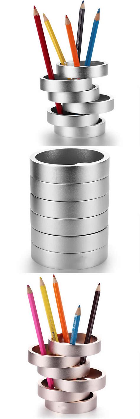 Art Aluminum Alloy Pen Holder Pen Holders Office Supplies T Cool