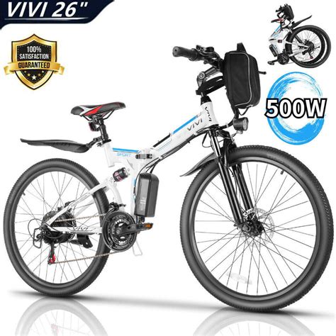 26 500w Electric Bike Folding Mountain Bicycle Ebike 21speed 48v For