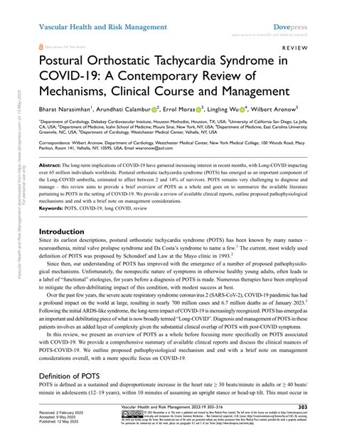 Pdf Postural Orthostatic Tachycardia Syndrome In Covid 19 A