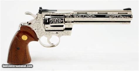 Colt Python 357 Mag Factory C Engraved 6 Inch Nickel With Box And