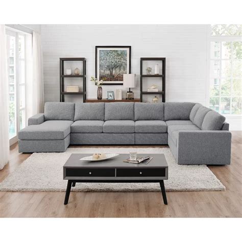 Convertible sectional futon sofa bed l shape sleeper with left hand chaise or right and 2 pillows 115 solid wood couch for living room office apartment dorm black com. Cheryle 147" Right Hand Facing Modular Sectional | Modular ...