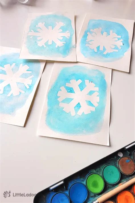 Tape Resist Snowflake Craft