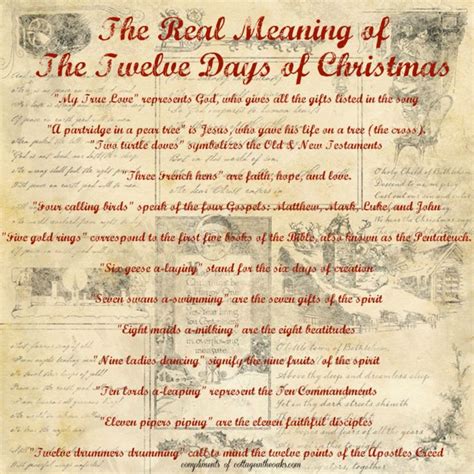 The Meaning Of The Twelve Days Of Christmas Free Christmas