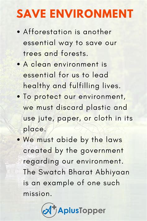 But there are many simple ways you can do your bit to. Essay on Save Environment | Save Environment Esssay for ...