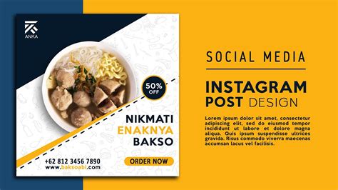 Tutorial Desain Iklan Produk Makanan Instagram Post Photoshop Youtube