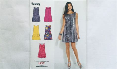 New Look 6125 Easy Sewing Pattern Misses Dress Sizes 10 22 Etsy