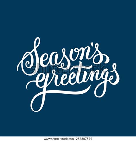 Seasons Greetings Hand Lettering Handmade Vector Stock Vector Royalty
