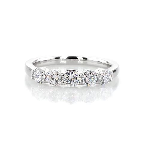 Selene 5 Stone Diamond Anniversary Ring In 14k White Gold 34 Ct Tw