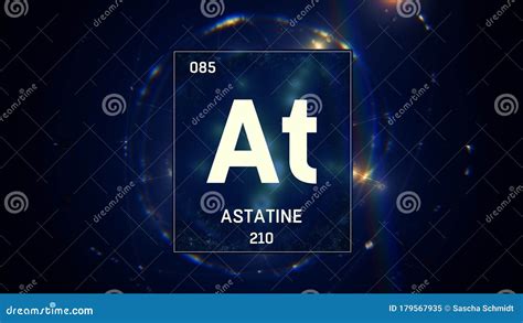 Astatine As Element 85 Of The Periodic Table 3d Illustration On Blue