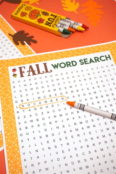 Fall Word Search Printable Happiness Is Homemade