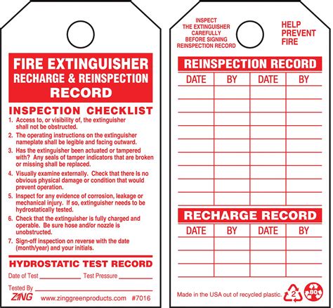 Fire Extinguisher Tags Printable