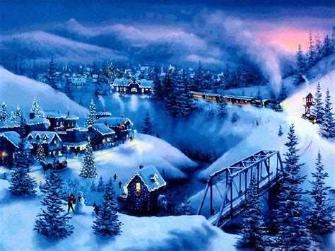 50 Free Wallpaper Winter Christmas Scenes On Wallpapersafari