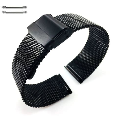 See full list on wikihow.com Black Steel Metal Adjustable Mesh Bracelet 14mm Watch Band ...