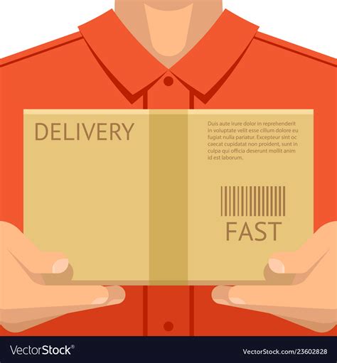 Courier Delivering Package Hands Holding Vector Image