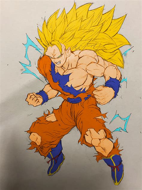 Goku Ssj3 Coloré Dragon Ball Artwork Dragon Ball Art Dragon Ball Z