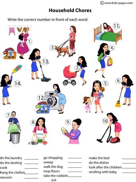 Household Chores Worksheet Learning English For Kids English