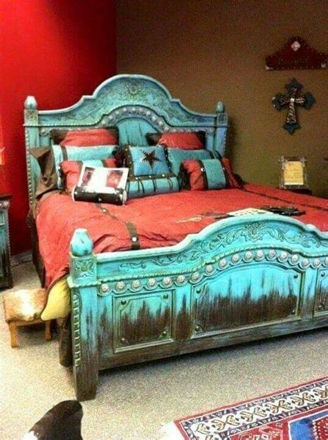 A typical western bedroom contains as bedroom furniture one or two beds (ranging from a crib for an infant, a single or twin bed for a toddler, child, teenager. #tealhb | Western home decor, Red bedroom design, Western ...