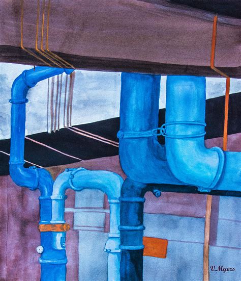 Indoor Pipes Painting By Vickie Myers Pixels