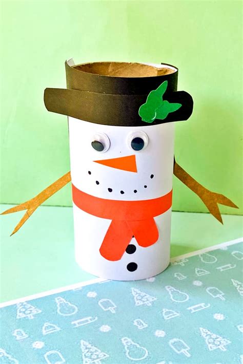 Toilet Paper Roll Snowman Made With Happy