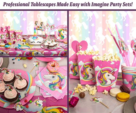 Imagines Complete Unicorn Party Supplies 220 Piece Rainbow Girls