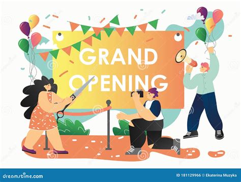 Grand Opening Ceremony Vector Flat Style Design Illustration Stock 623
