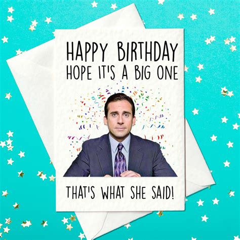 Personalized Birthday Card The Office Etsy