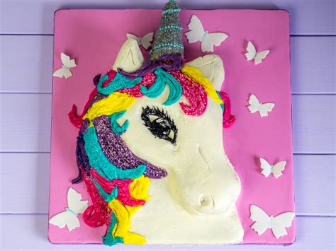 Wenn die malvorlage nur den kopf vom einhorn. Einhorn Torte ohne Fondant {Video}** - Ofenkieker