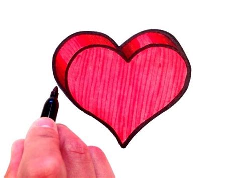 Https://techalive.net/draw/how To Draw A 3d Valentines Heart Video Kids