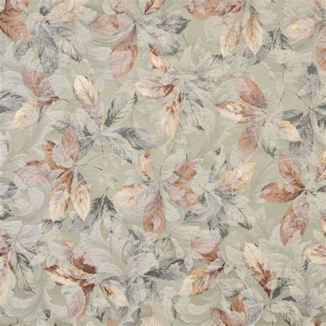 Brown And Gold Foliage Damask Upholstery Fabric By The Yard Kc417