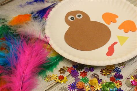 Paper Plate Feathered Turkey Craft Young At Heart Mommy