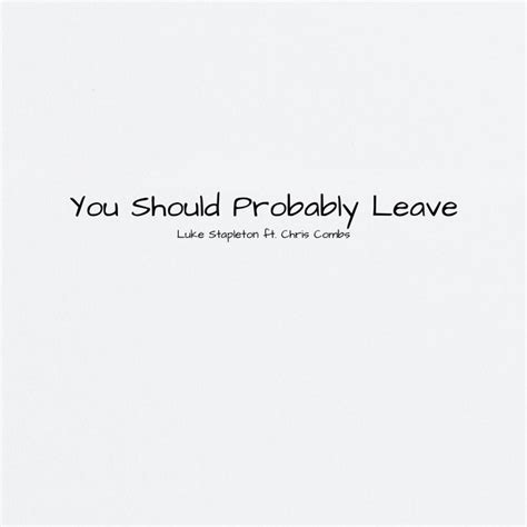 You Should Probably Leave Song And Lyrics By Luke Stapleton Chris