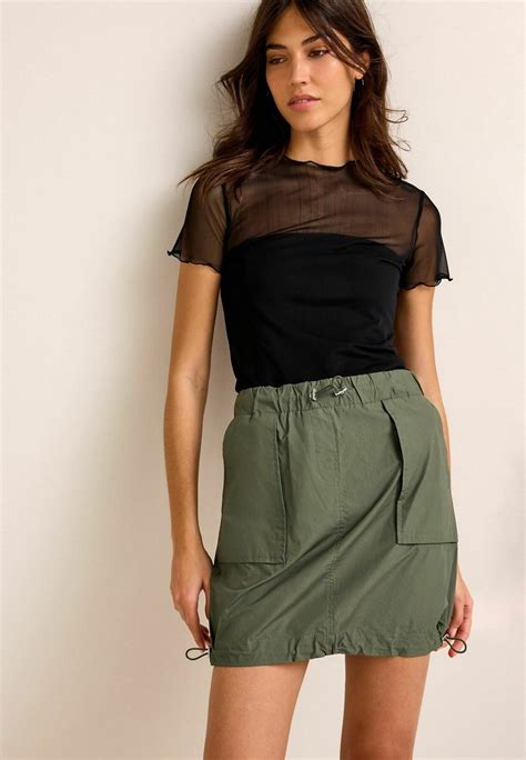 Next Utility Cargo Mini Skirt Minirok Khaki Greengroen Zalandonl