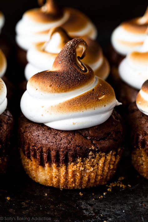 Just mix, bake, and eat. S'mores Brownie Cupcakes | Sally's Baking Addiction