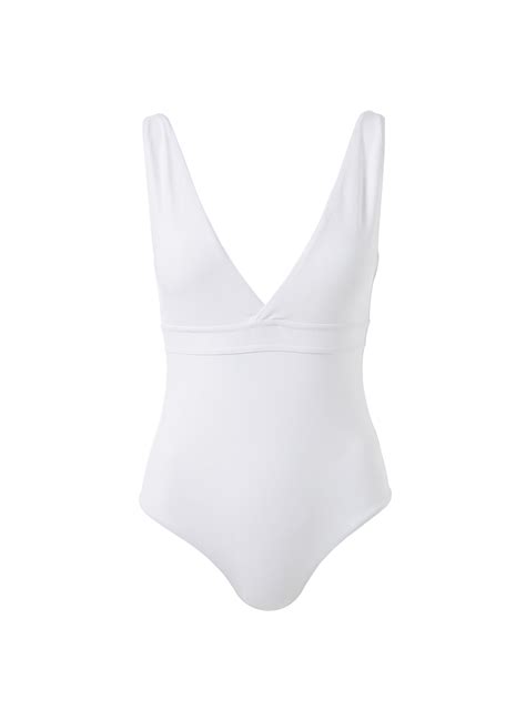 Melissa Odabash Tampa White Zigzag Supportive Halterneck Swimsuit