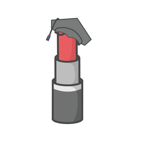 Cute Lipstick Character Flat Cartoon Vector Template Design